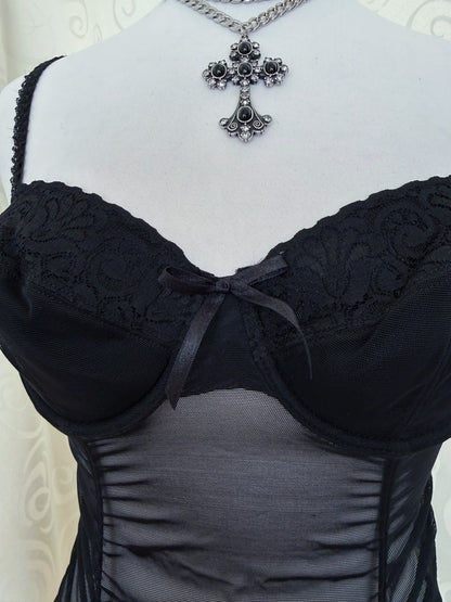 Witchy/Gothic mesh bustier top 🦇