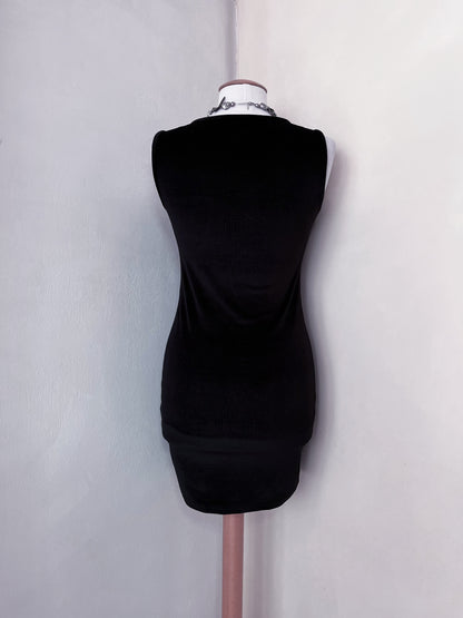 Gothic velvet black dress with mesh detail 🕷️🕸️