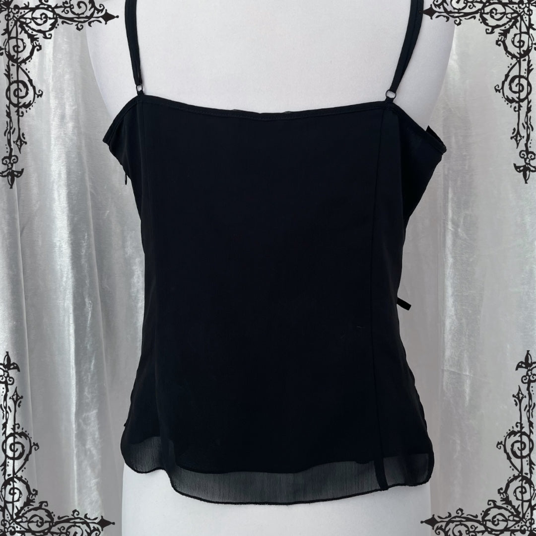 Dark coquette black mesh top 🎀