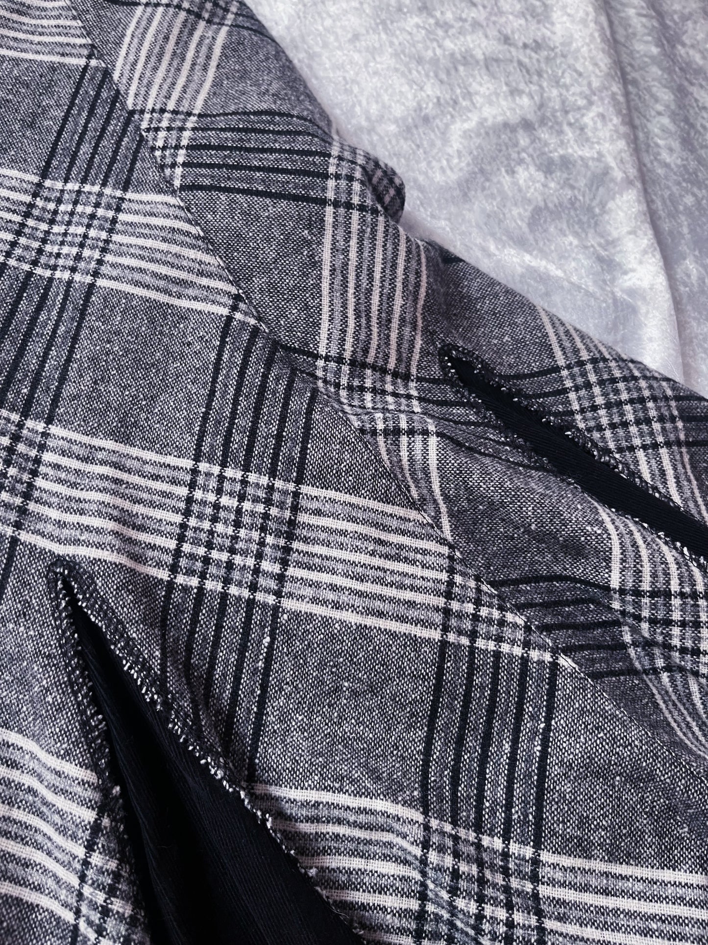 00’s witchy/mermaid tartan grey cotton skirt with tulle details 🖤