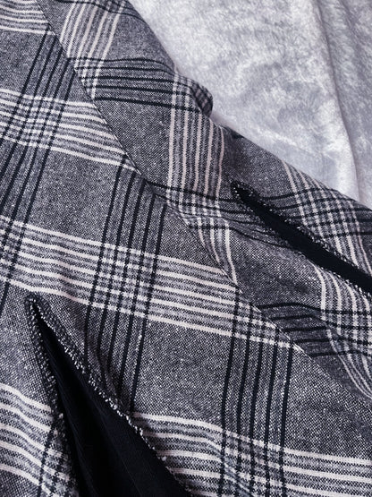 00’s witchy/mermaid tartan grey cotton skirt with tulle details 🖤