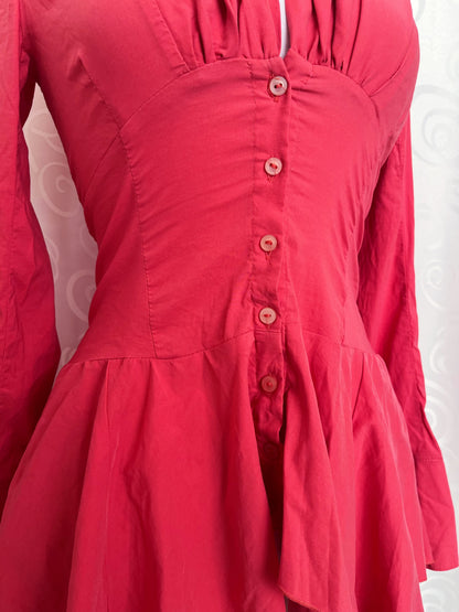 00’s victorian/theatrical style coral shirt ❤️🕷️