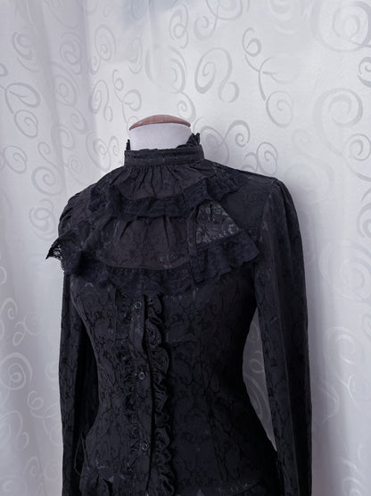 Dracula Gothic victorian style brocade cravat shirt 🖤🦇