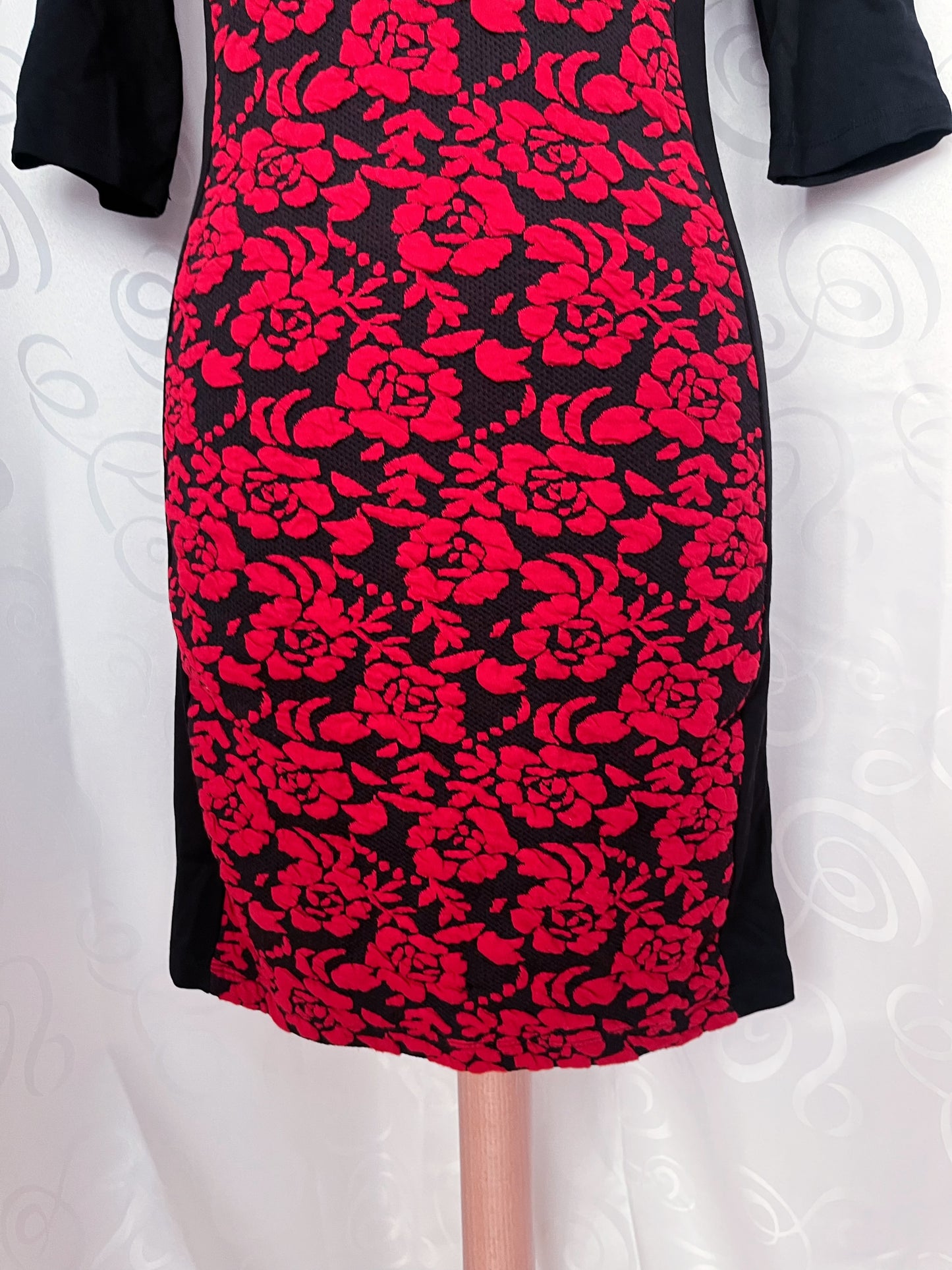 Vampire gothic fitting dress with embossed red roses 🌹🥀