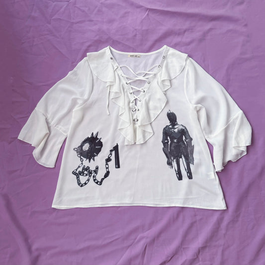 REWORKED Medieval dream lace up sheer top 🏰🗡️