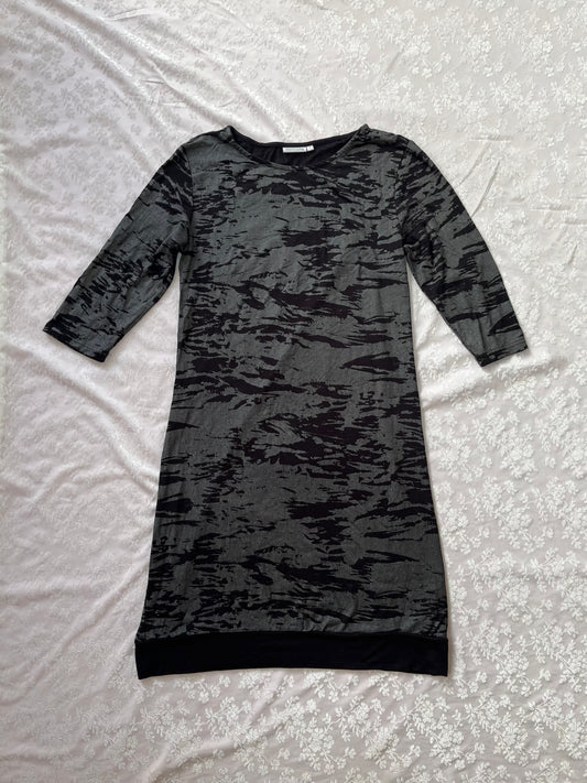 Y2K grey long dress with rip print details