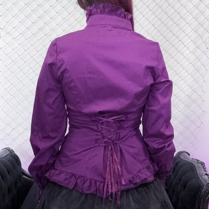 Dracula Victorian purple blouse with ruffle detail .⋆♱