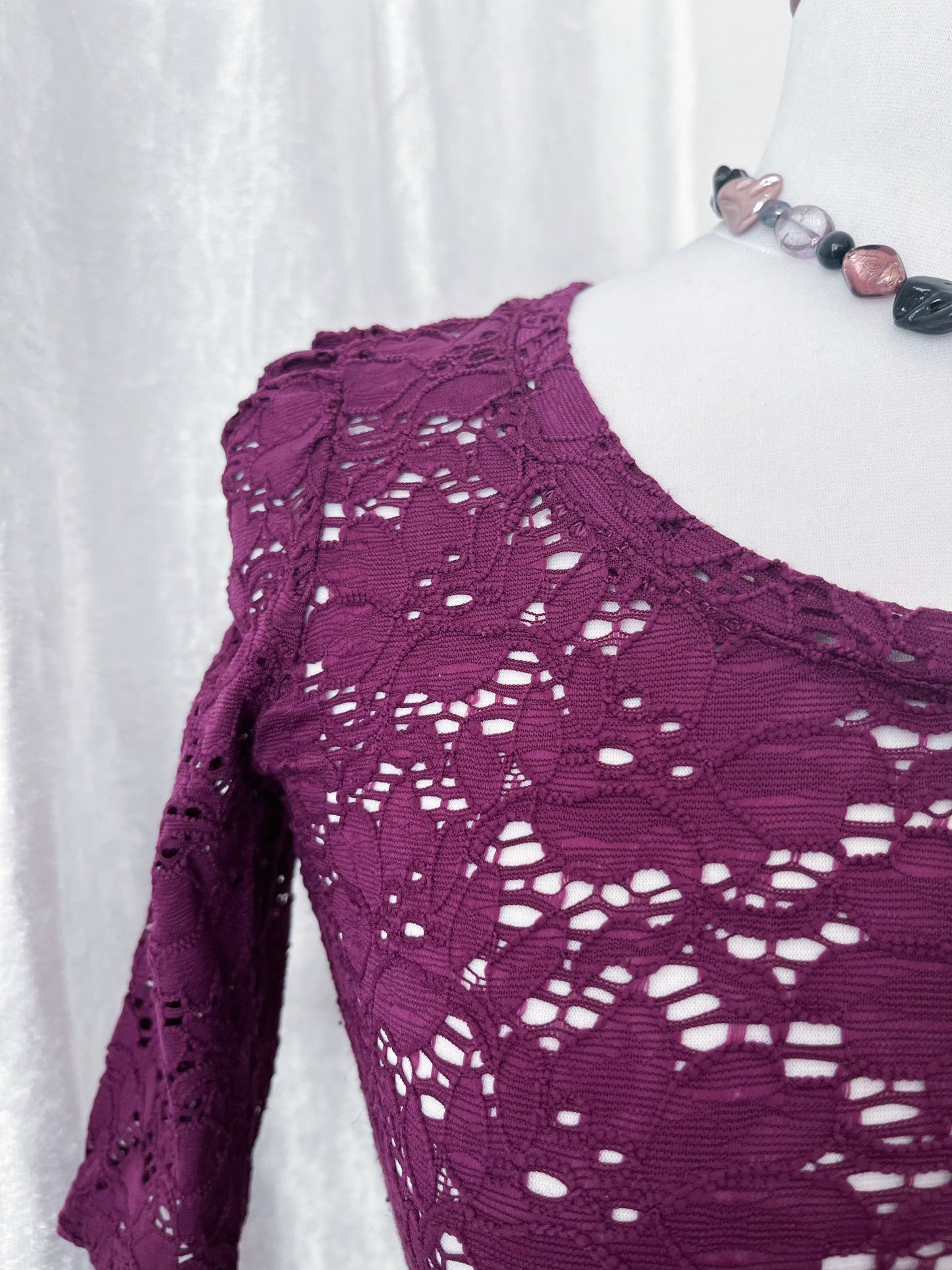 Pimkie lace magenta top 💞