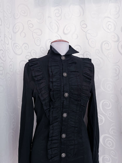 Gothic Victorian style ruffle long shirt