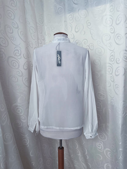 The Way To Your Heart Reworked 00's deadstock see-through ruffle shirt🫀🗝