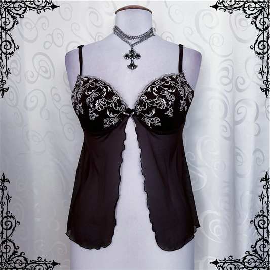 Whimsy fairy brown mesh bustier top 🐌