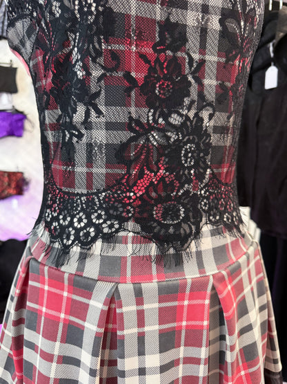 Tartan lacey print dress 🍓