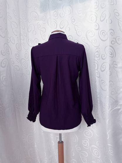 Gothic Jirai Kei dark purple ruffle shirt 💜💞