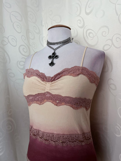 Old Bershka fairy coquette cami top with lace details 🎀💞