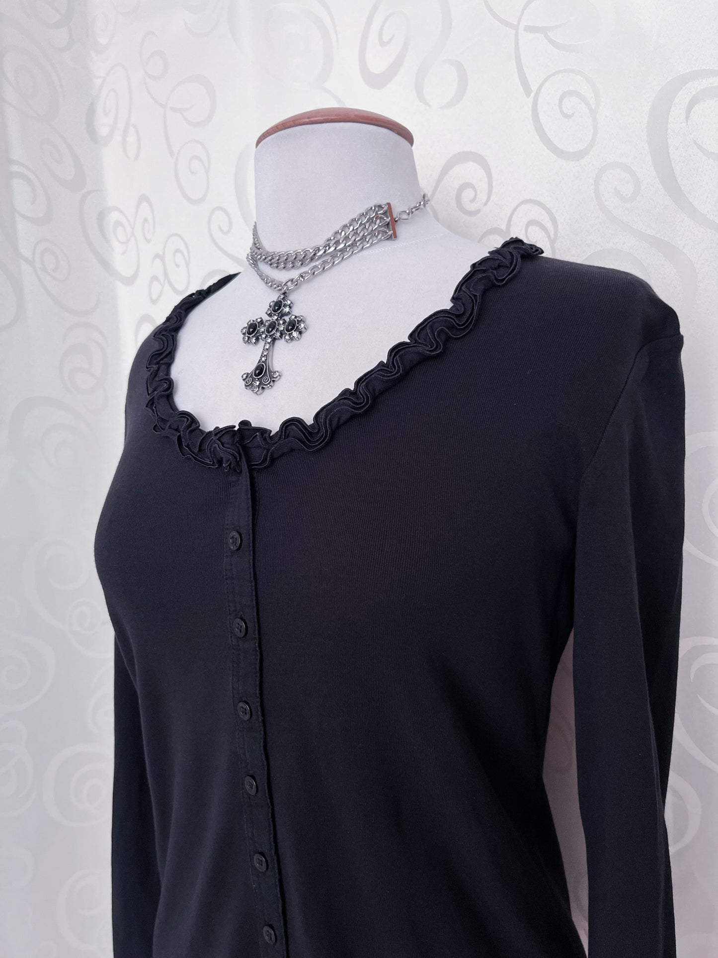 Street One gothic black shirt/cardigan 🦇