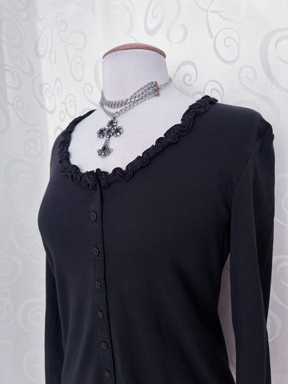 Street One gothic black shirt/cardigan 🦇