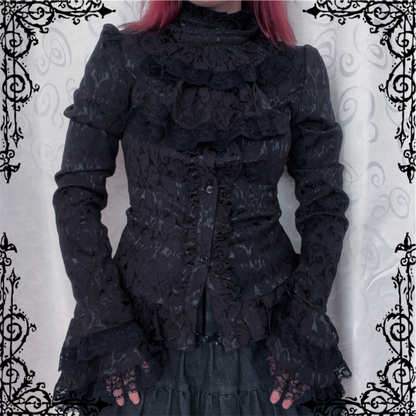Dracula Gothic victorian style brocade cravat shirt 🖤🦇