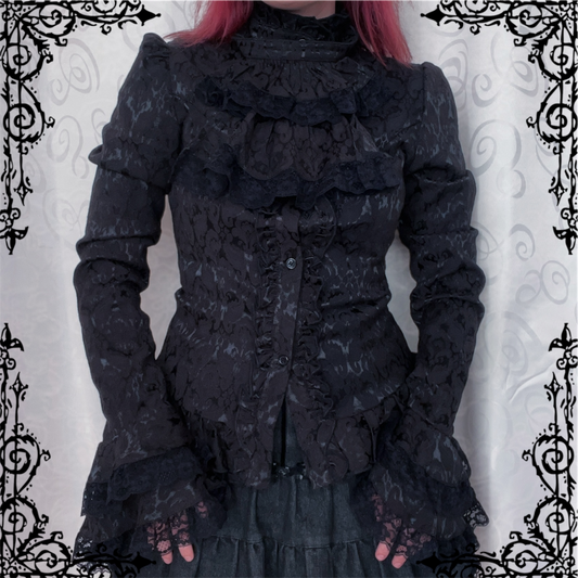 Dracula Gothic victorian style brocade cravat shirt 🖤🦇