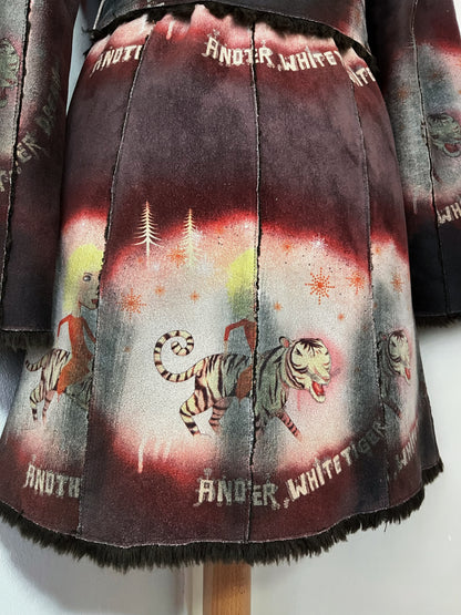 CUSTO BARCELONA faux fur coat with circus design