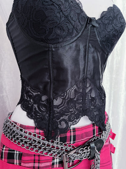 Gothic saten & lace corset 🦇