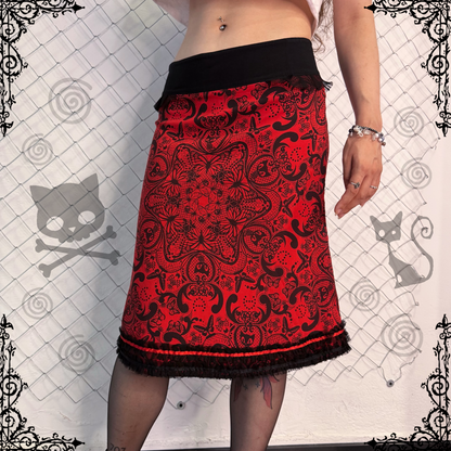 00’s Pussy Deluxe emo midi skirt with cat pattern 🐈‍⬛