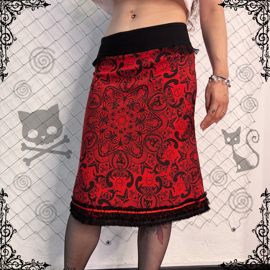 00’s Pussy Deluxe emo midi skirt with cat pattern 🐈‍⬛