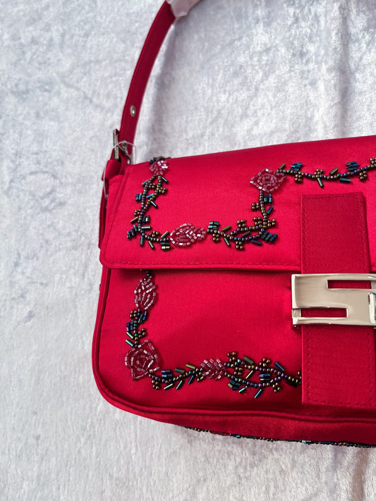 00’s brand new deadstock fairy hot pink purse with beaded details 💞🎀