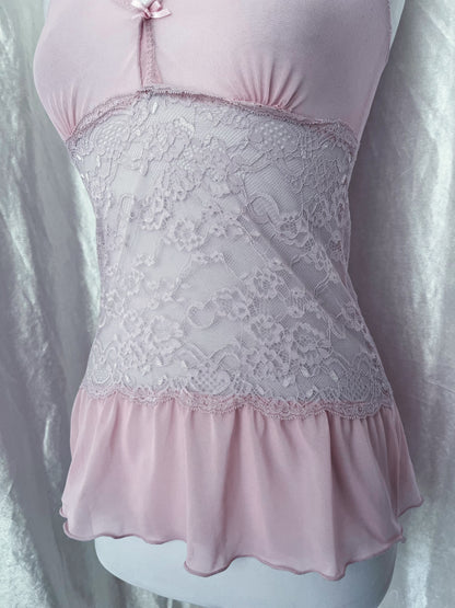 Lace & mesh lingerie coquette top 🎀