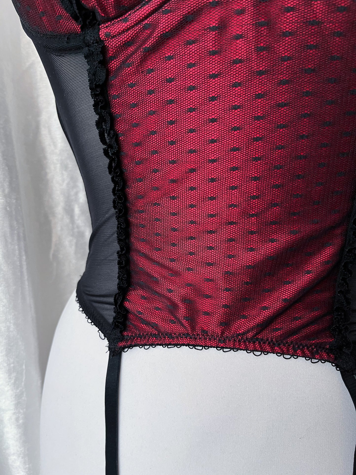 00’s vampire mesh corset top with garters 🩸