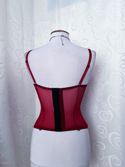 Gothic vampire corset with embossed & lace details 🦇❤️