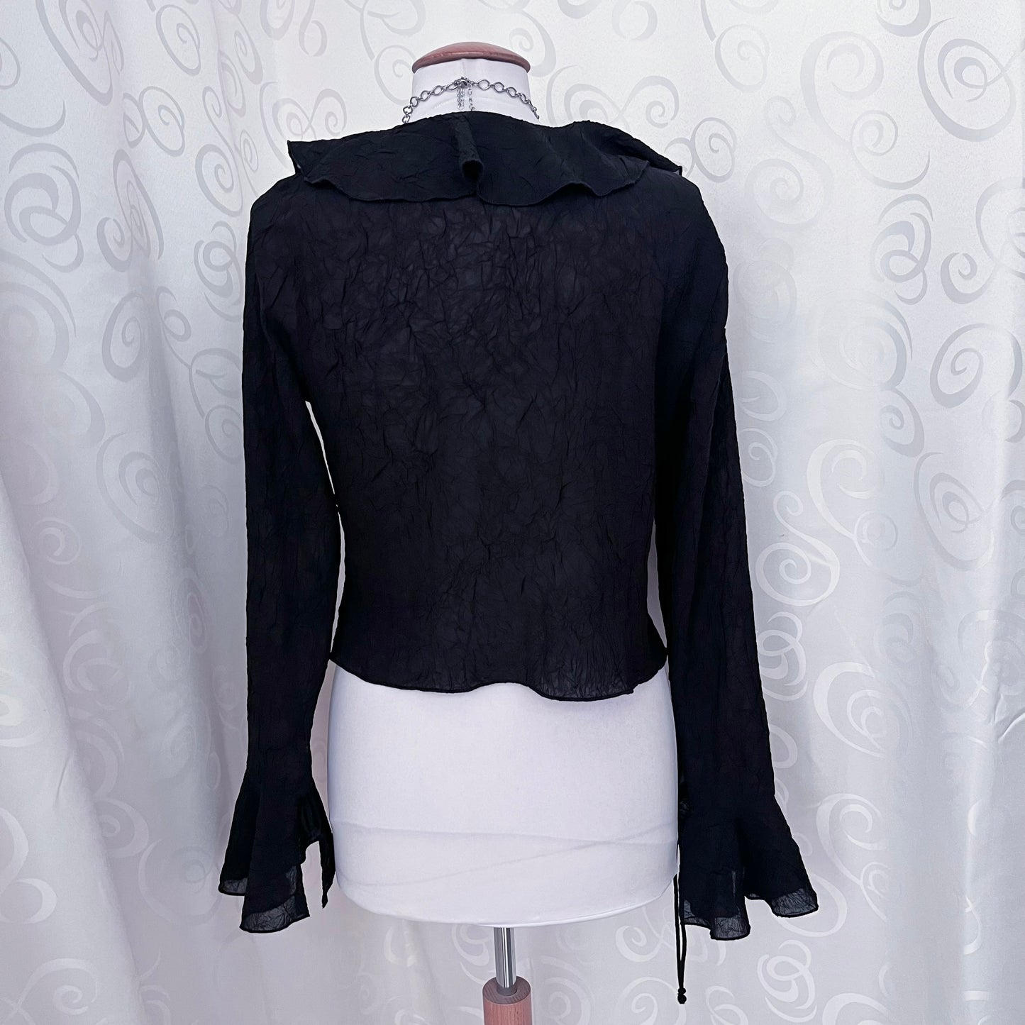 Whimsygoth ruffle sheer top 🌀🕷️