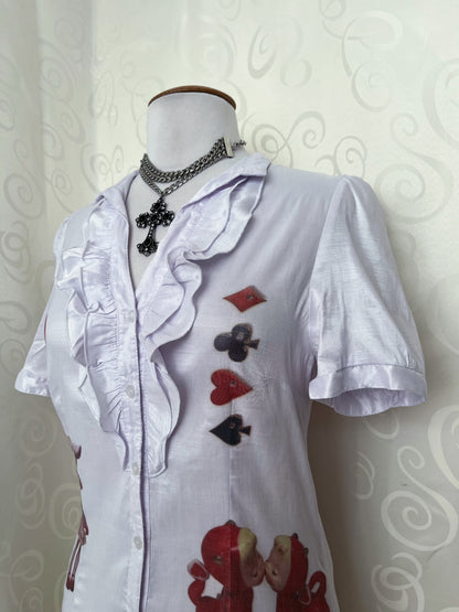 Ace of Hearts Reworked gothic ruffle shirt ♠️♦️