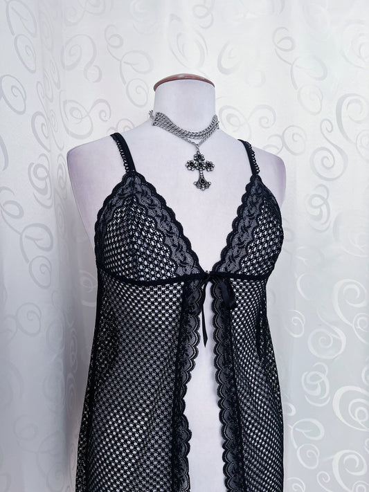 Alt fishnet & lace bustier top 🦇