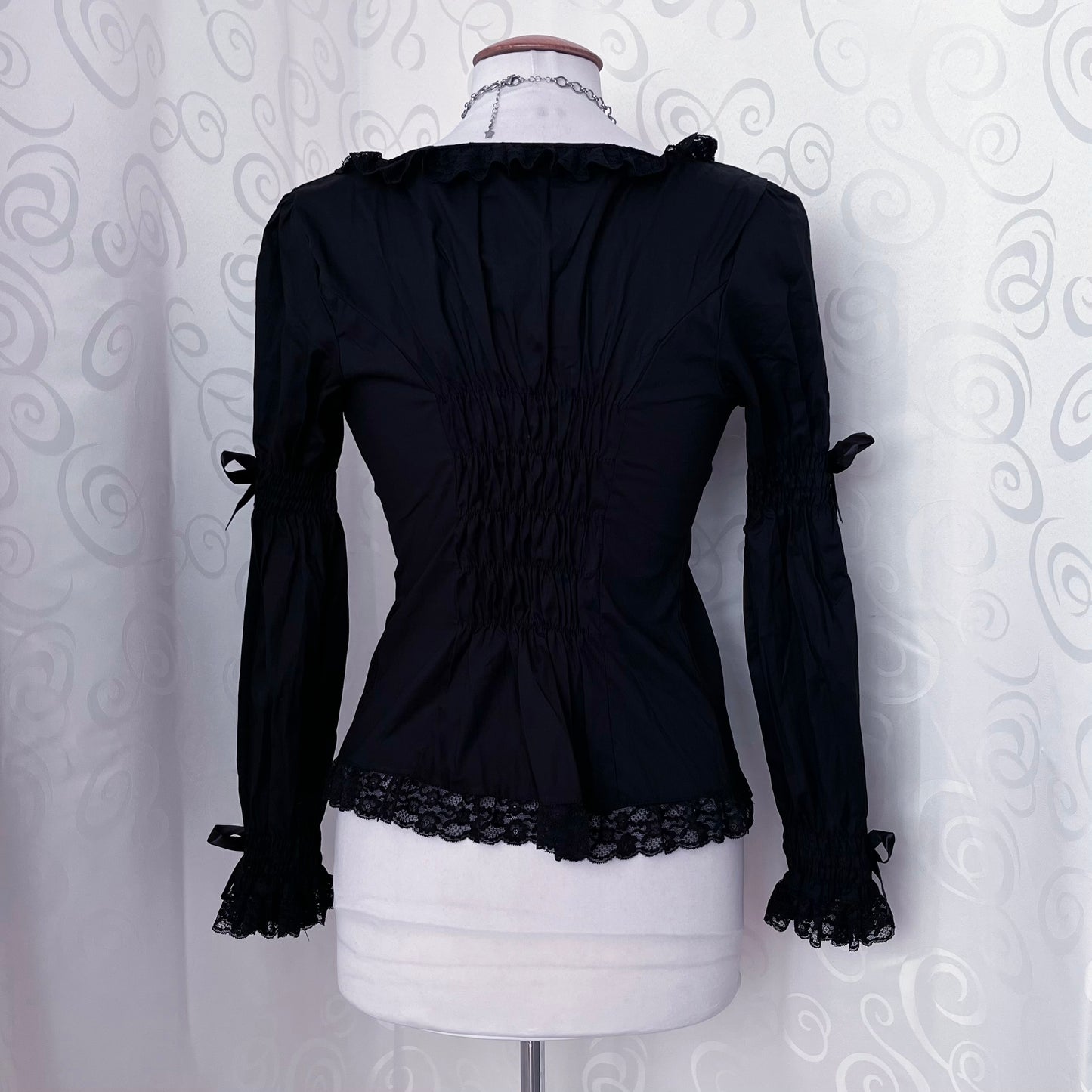 Dracula / Horror Protagonist cotton black romantic blouse 🖤🦇