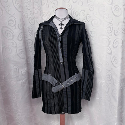 00’s Cache Cache iconic office striped dress with belt details 🖤🗡️