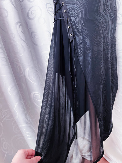Gothic, hot maxi lace-up dress 🕷️