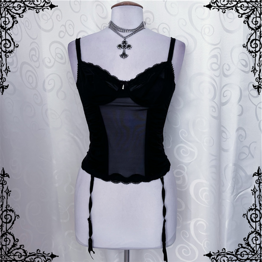 Gothic mesh black corset 🖤