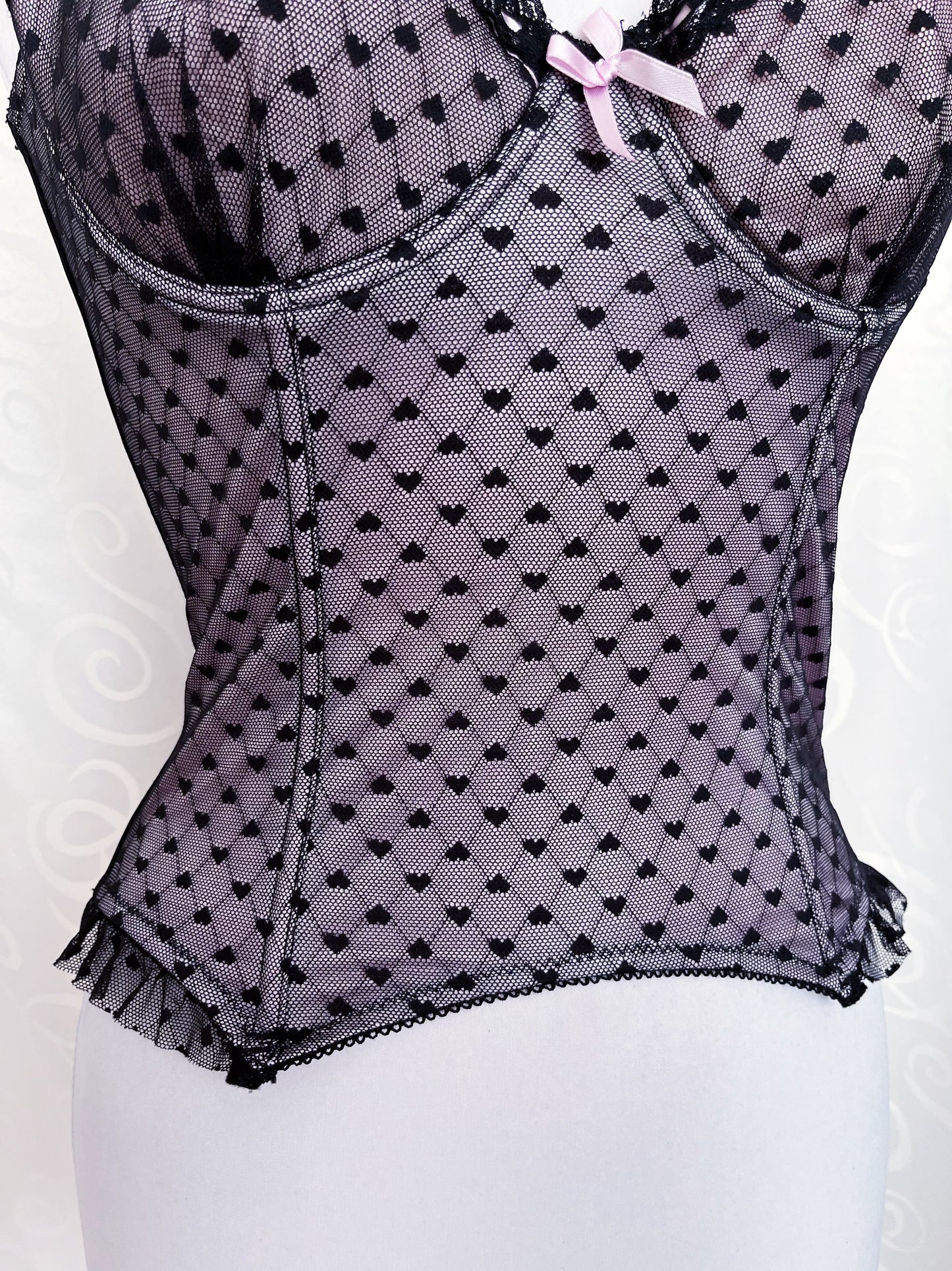 Whimsy coquette lacey hearts corset 💜🎀
