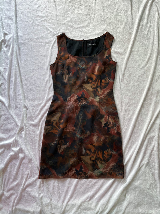 Rare NICOWA Renaissance painting mesh dress