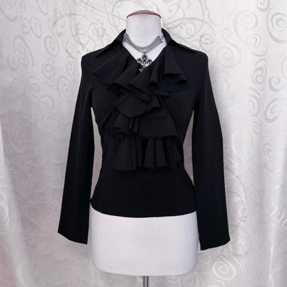 Gothic/Jirai Kei ruffle top 🕷🫀