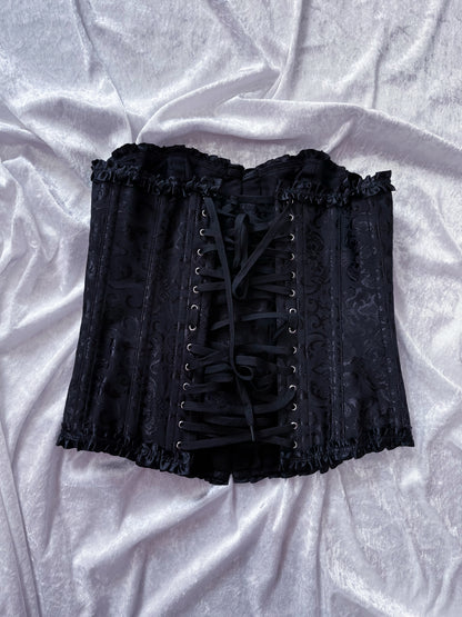Alcatraz-Gothic black brocade corset 🦇