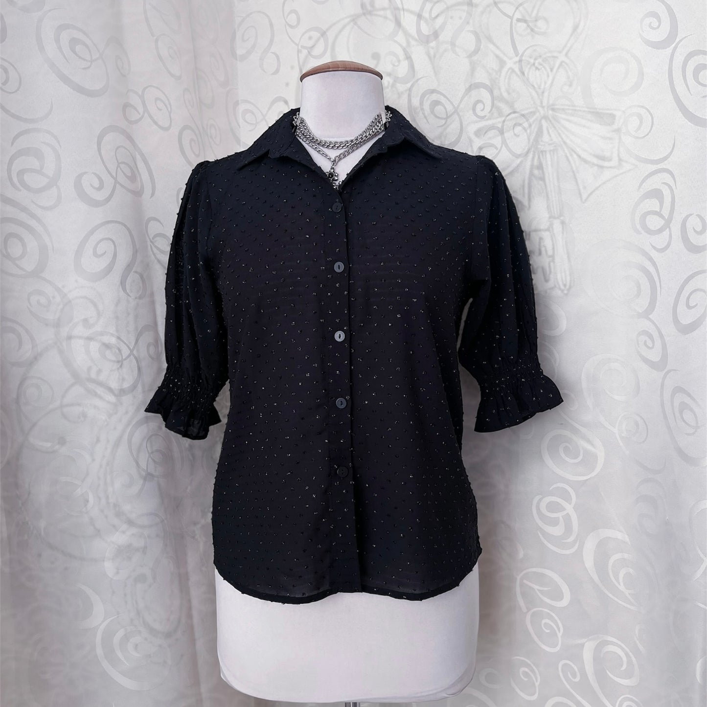 Gothic black sheer shirt 🕷️