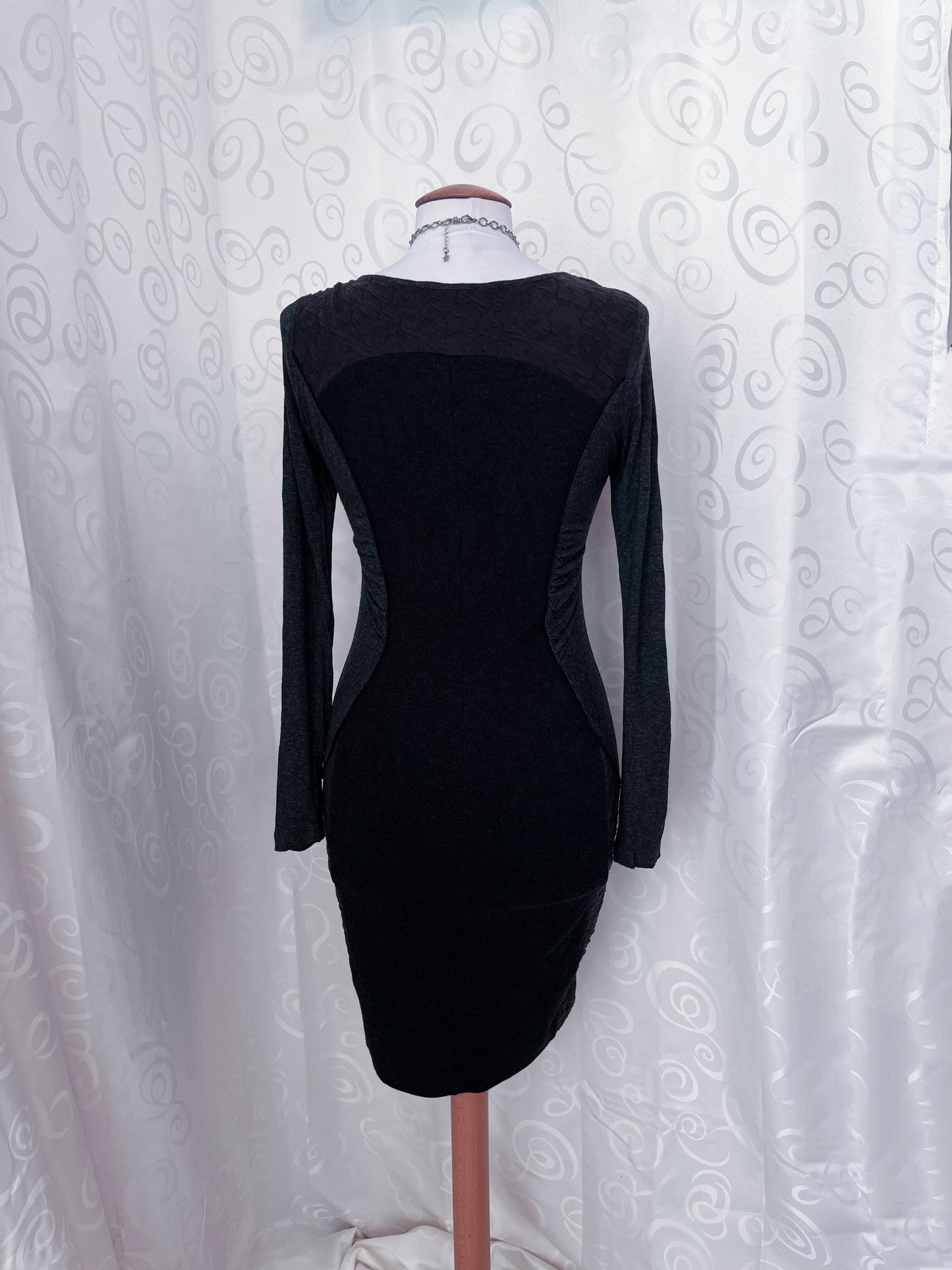 Gothic victorian style grey zip-up dress 🦇