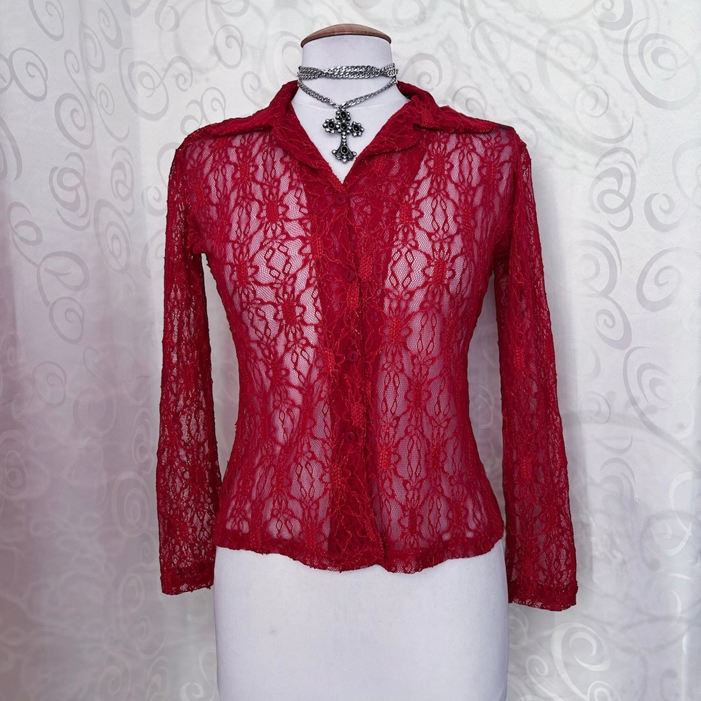 00’s deadstock vampire lacey red shirt 🫀