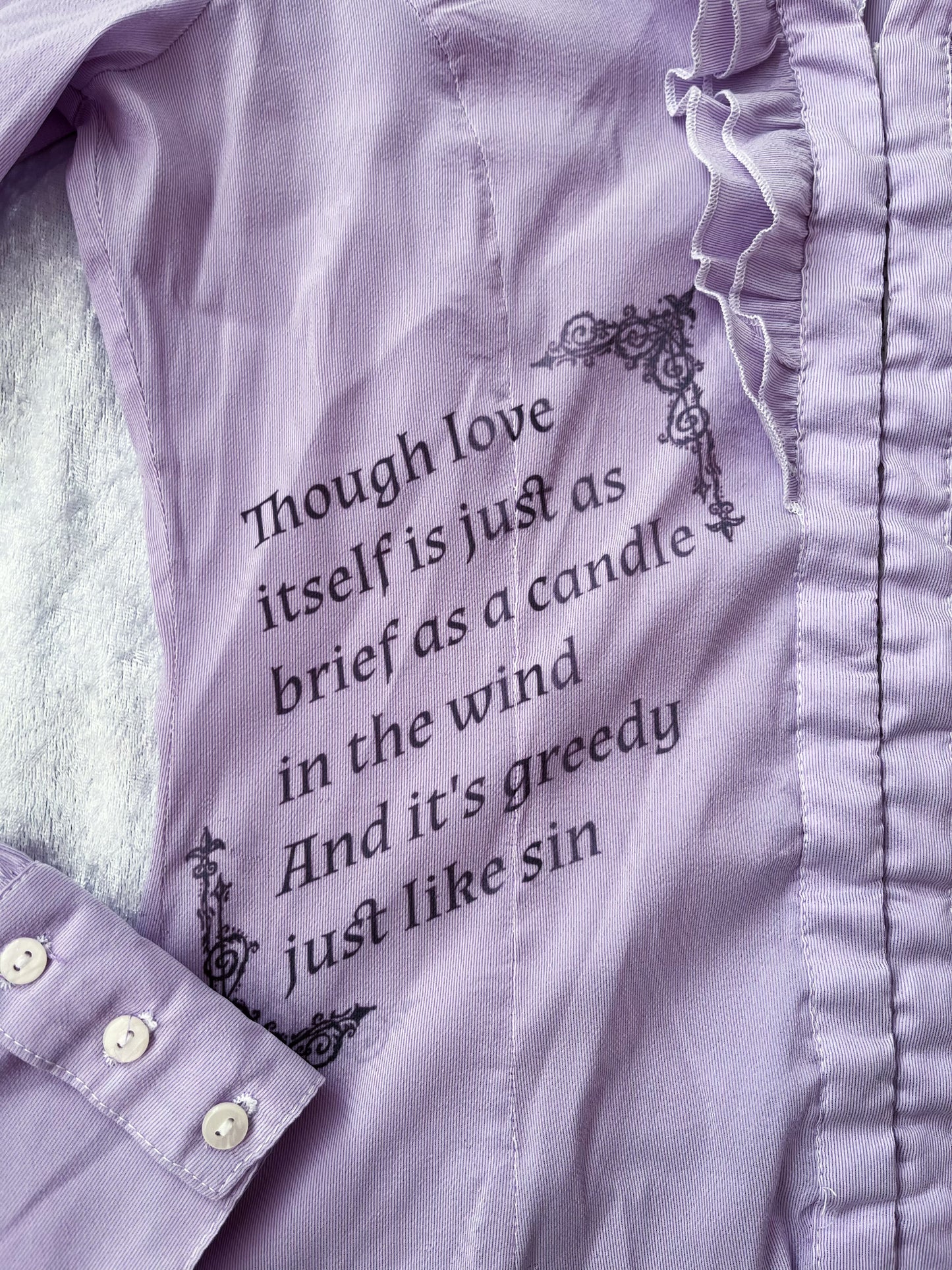Rule of Rose Inspired Reworked lilac shirt 🦋🥀