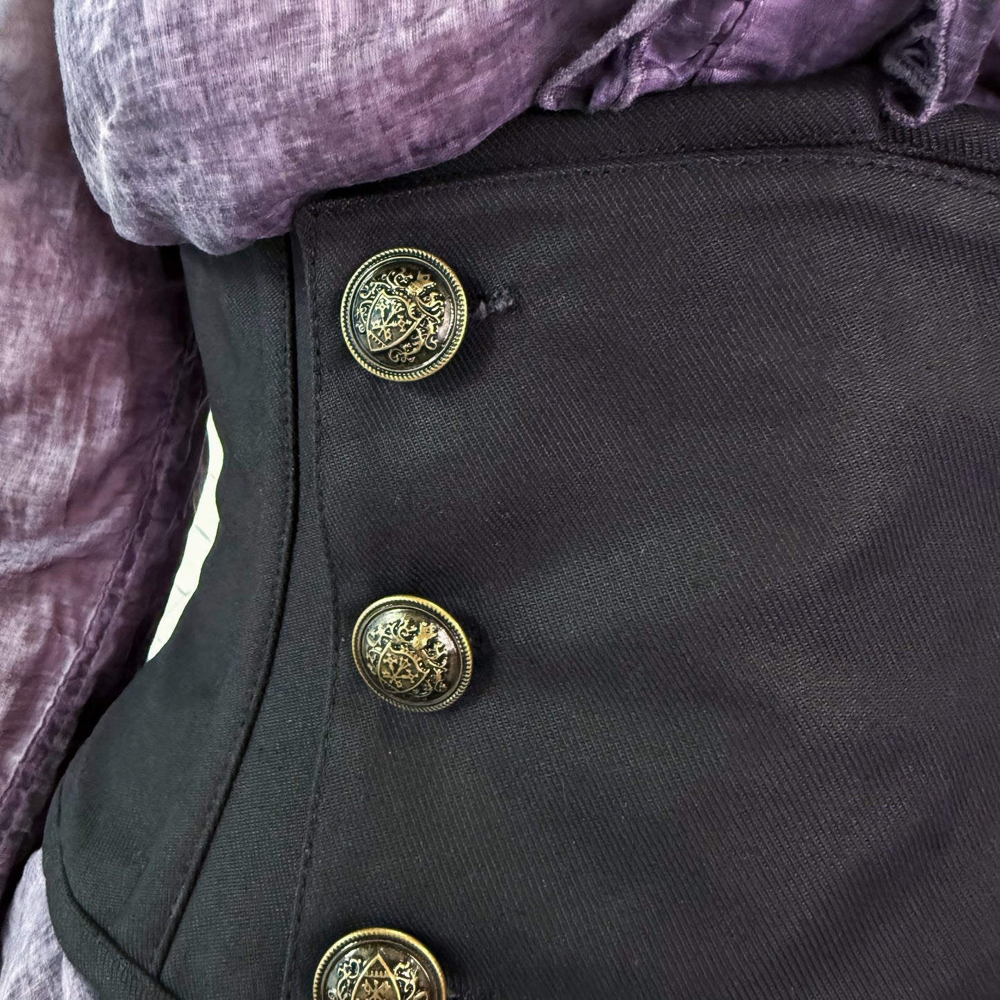Dracula Black Cotton Panel Waist Cincher🦇