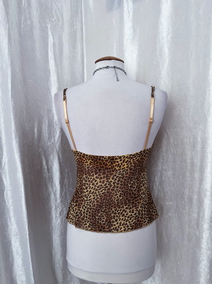 Punk style leopard print bustier top 🐆