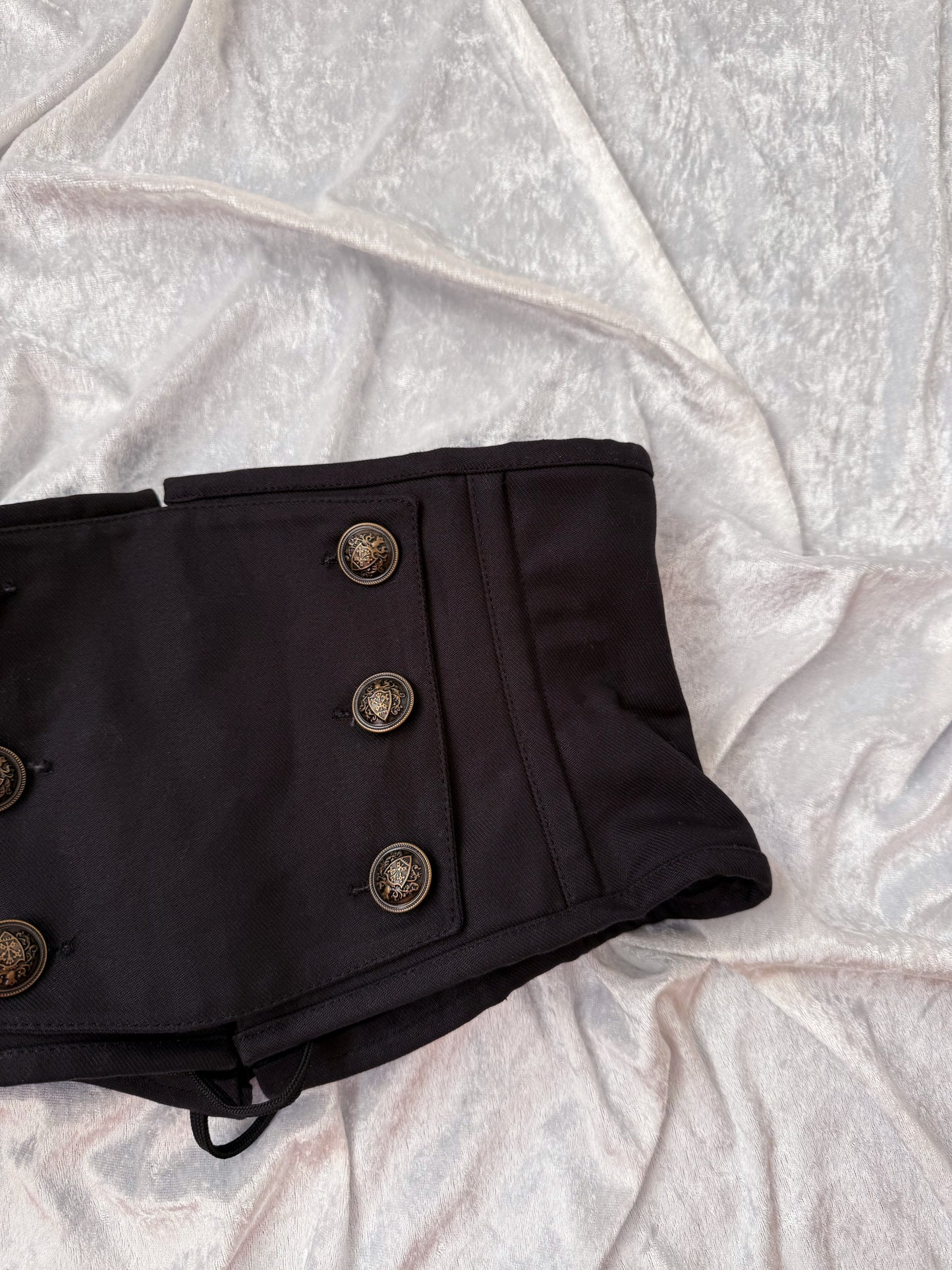 Dracula Black Cotton Panel Waist Cincher🦇