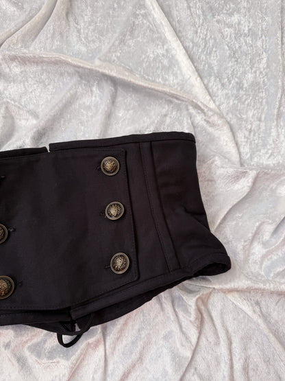 Dracula Black Cotton Panel Waist Cincher🦇