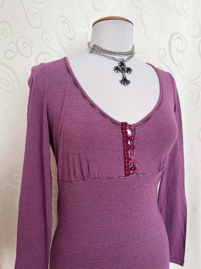 00’s Twee striped tunic top 🎀